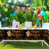 MiniRed Happy New Year Plastic Table Cloth for Parties, Plastic