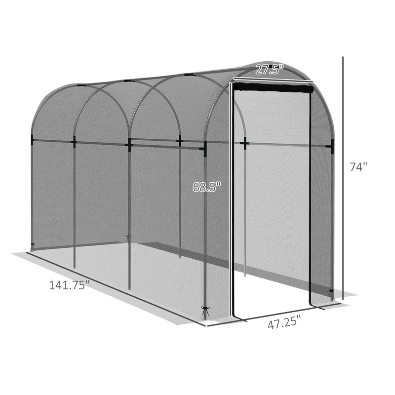 Outsunny 4' x 12' Crop Cage, Plant Protection Tent with
