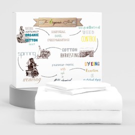 Organic Cotton Twin XL Sheets, Arctic White 100% Cotton Sheets, Lightweight & Breathable, Deep Pockets Back to School College Essentials Bed Sheets Twin XL, Cool & Crisp Percale Sheets