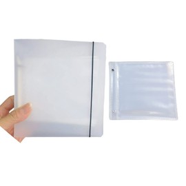 100 Pockets Small Photo Album 4x4" with Refillable Photo Sleeves,50 Pages Photo Flip Book,Card Photo Sleeve Mini Album,Waterproof Pocket Photo Holder, Photo Pocket for Name Card (Clean)