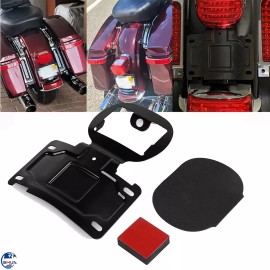 Unbranded Black License Plate Relocation Bracket For Harley 16-19 Road Glide Ultra FLTRU