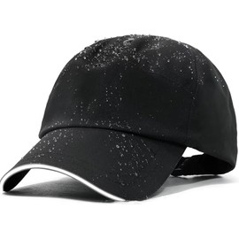 Oneroomone Waterproof Baseball Cap, Adjustable, Quick-Drying, Reflective Foldable Baseball Cap, Men's Women's Cap (23.2 Inches), black, Unit size