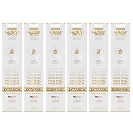 GONESH White Musk Incense Sticks, Set of 6