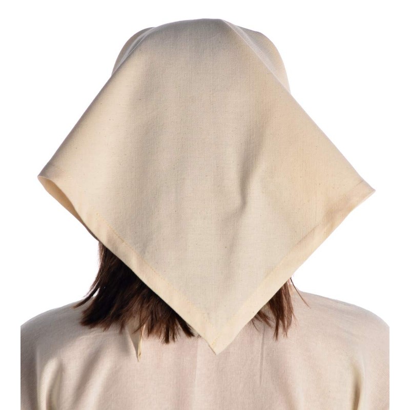HEMAD Medieval Laudamie Cotton Headscarf, White, Beige, Black, Red, Brown,