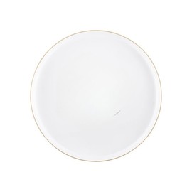 EcoQuality 8 inch White Salad Plates with Gold Rim – Disposable, Elegant, Versatile Plates, Everyday Use, Parties, Desserts, Special Occasions – BPA-Free, Easy to Clean, Stylish Tableware (50)