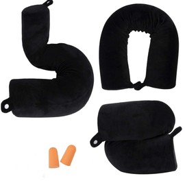 Twist Memory Foam Travel Pillow for Neck, Chin, Lumbar and Leg Support-for Travling on Airplane, Train, Bus or at Home-Adjustable, Bendable Roll Pillow with Washable Soft Cover