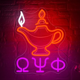 Psi Phi Fraternity Neon Signs for Wall Decor Dimmable Purple Greek Letters LED Light Sign for Club Dorm Psi Phi Fraternity Decor for Man Cave Party Birthday Gifts for Men Size 13.8 * 10.8in(FMCP089)