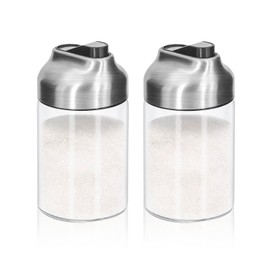 Aelga Glass Sugar Dispenser with Pour Spout, Weighted Pourer, for Coffee,Tea and Baking