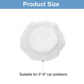 sourcing map Car Polisher Bonnet Buffing Pad Lamb's Wool Polishing Buffing Pad Cover for 5"-6" Car Buffer Bonnets Polisher, White