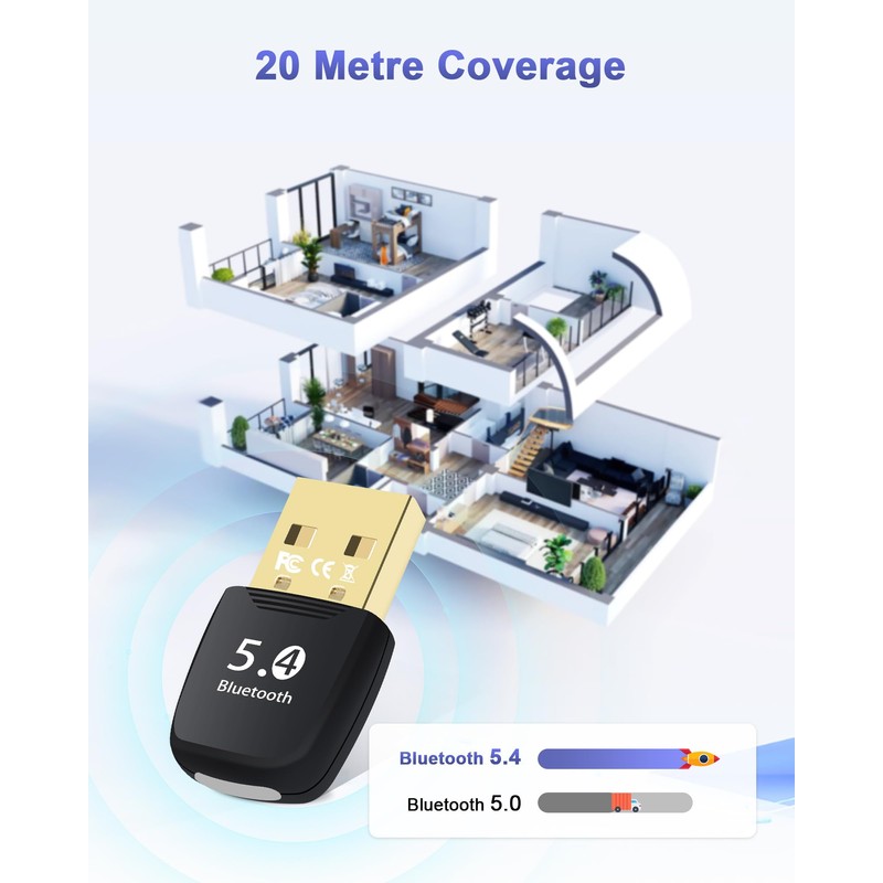 Bluetooth Adapter PC, 5.4 Bluetooth Dongle, Bluetooth Dongle USB, Bluetooth