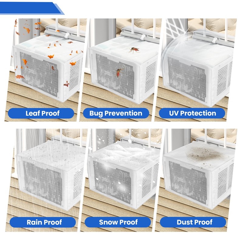 TAKTOPEAK U-shaped Window AC Cover: PVC Mesh for U Shape