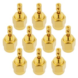 POBADY 10 Piezas Conectores SMA de 50 Ohmios SMA Conector RF de Soldadura para Cable Coaxial RF 1.37mm RG178
