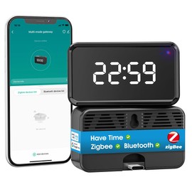 SMATRUL Zigbee Hub Gateway with USB C Port and Time Display, Wireless Smart Home Bridge Hub Supports Bluetooth + Zigbee Multi-Protocol Communication, Compatible with Alexa Google Home