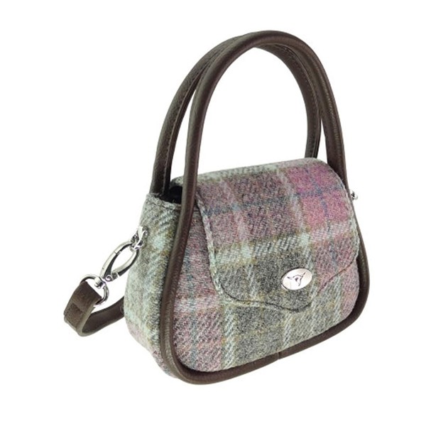 Glen Appin Harris Tweed Buchan Round Mini Handbag With Detachable