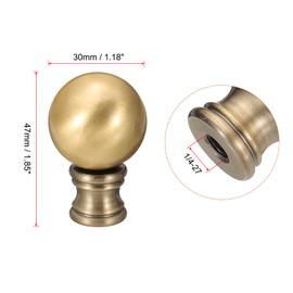 PATIKIL 30mm Lamp Shade Finial, Lamp Finials Caps Knob with Removable Base 1/4-27 Inch Threaded Alloy Solid Lamp Finial Decoration for Lamp Shade Table Floor Lamps, Bronze