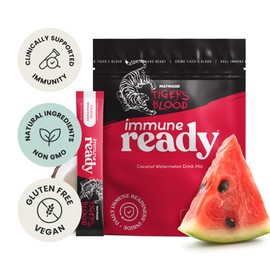 Immune Ready™ Immune Boost Drink Mix - Combo Immune Support, Gut Health, & Electrolyte Powder Packets with Vitamin C, Beta Glucan, Zinc, D3, Pre & Probiotics - Coconut Watermelon - 15 Pack