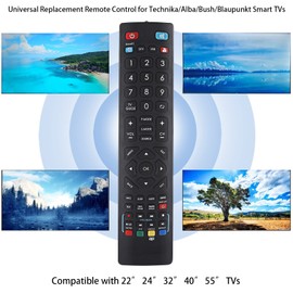 Universal Replacement for All Technika TV Remote Control, Also Compatible with Technika/Alba/Bush/Blaupunkt LCD LED 3D HD Smart TVs, No Setup Required