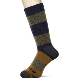 okamoto CROSSPRO Trekking Socks, Wool, Special Grip Material, Cushioning, Anti-Slip, For Outdoor Activities, Hiking, Climbing, Navy × brick