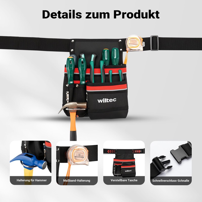 Wiltec Tool Belt Bag 25 x 30 cm up to