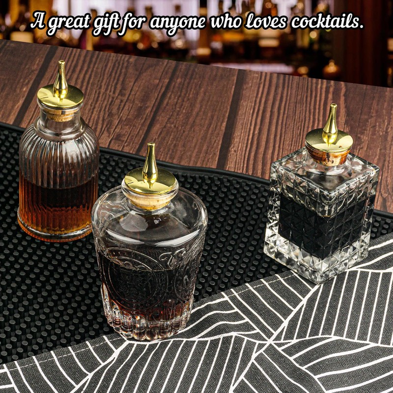 Bitters Bottle Set of 3, Glass Dasher Bottle, Decorative Professional