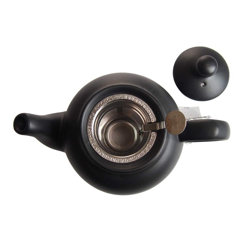 LONDON POTTERY Farmhouse Teapot for 2 Cups, Matte Black
