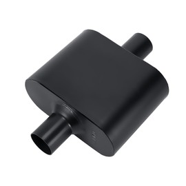 TECTRUC Muffler Single Chamber 2.25" Universal Muffler Performance Race Exhaust Muffler 2.25 IN Pipe,Aggressive Sound,Black(2.25" center in/out)