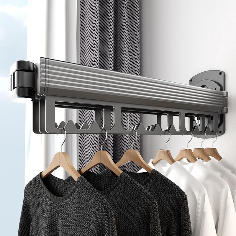 Puixieom Mounted Wall Drying Rack, Laundry Hanger Dryer Rack, Laundry