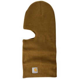 Carhartt Mens Knit Insulated Face Mask Cold Weather Hat, Brown, One Size US