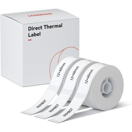 Label Maker Tape for NIIMBOT D11/D110/D101 Printer, 3 Rolls (480Pcs in Total) D11 Thermal Sticker Labels Waterproof Anti-Oil Paper White 12 * 40mm (0.47 x 1.57 Inch)