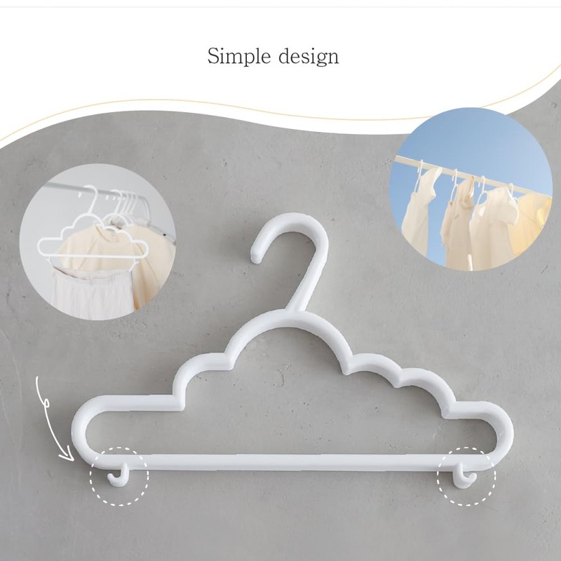 PUPPAPUPO Baby & Kids Hangers Set of 15 [Cloud] Storage,