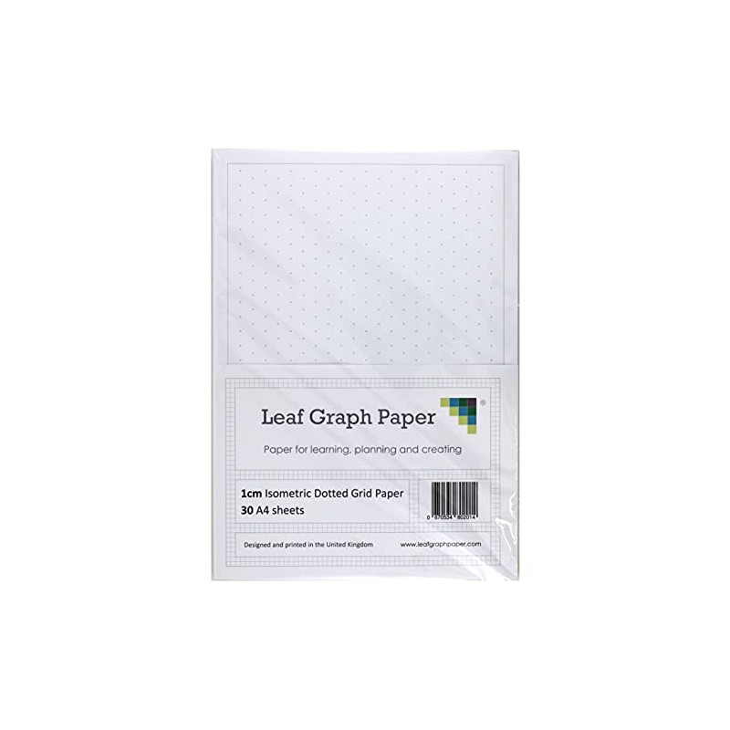 A4 Isometric Dotted Grid 10mm 1cm Graph Paper - 30