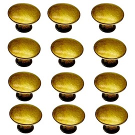 M MIMHOOY 12 Pack Cabinet Knobs Yellow Bronze Knobs for Dresser Drawers, Cabinet Knobs and Pulls