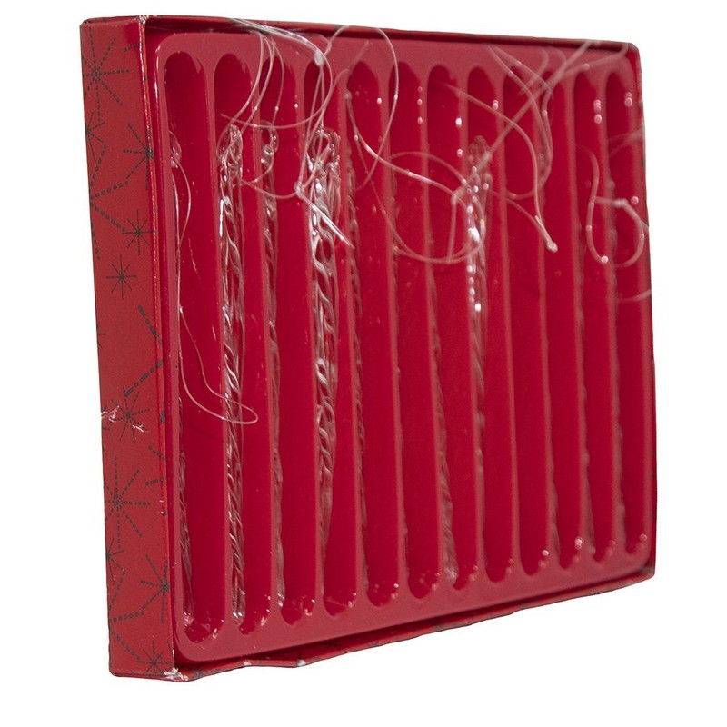 Kurt Adler 12-Piece Glass Icicle Ornament Box Set, 3.5-Inch