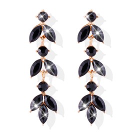 Rhinestone Wedding Earrings for Women Dress Silver Black Hot Pink Crystal Dangle Earrings Sparkly Prom Party Jewelry for Bride Bridesmaid Women Girls