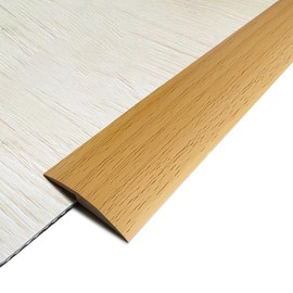Floor Transition Strip - Self Adhesive, PVC Carpet to Tile, Vinyl Flexible Flooring Threshold (Yellow Wood Grain, 5mm/10FT)