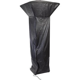Gas Patio Heaters with Square Reflectors Full Length Outdoor Vinyl Cover Heavy Duty 10 Gauge Felt Lined With Zipper - Black