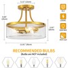 11.81" Brushed Gold Semi Flush Mount Ceiling Light Modern Glass