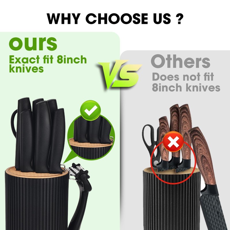 Knife Set, 10 Piece Kitchen Knife Set with Block and