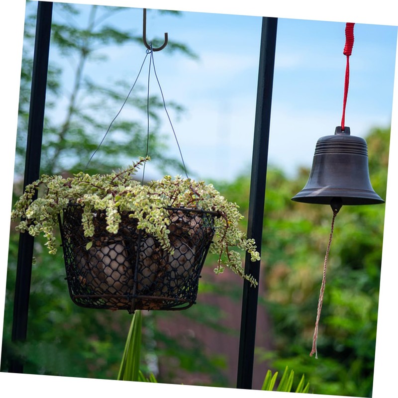 WHAMVOX 4-Pack Iron Flower Basket Hanger for Outdoor Wall Balcony