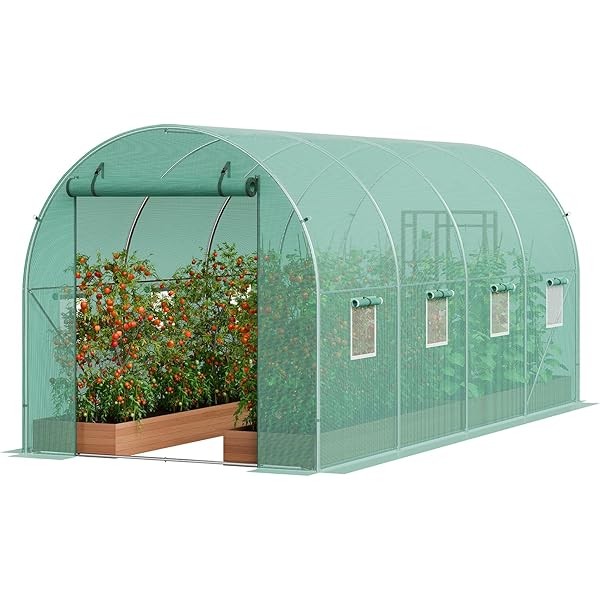 VEVOR Walk-in Tunnel Greenhouse, 14.6x6.4x6.3 ft Hoop House Greenhouse Tunnel,