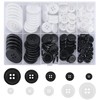 Pack of 160 Black White Buttons, Shirt Buttons, 4 Holes
