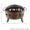 Pure Garden 50-LG1202 32” Outdoor Deep Fire Pit-Round Large Steel