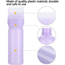 Serlium Hair Oil Applicator Bottle, 160ml Root Comb Applicator Bottle, Lightweight Oil Bottle for Hair to Treat Scalp, Essential and Hair Dye (2 Purple)