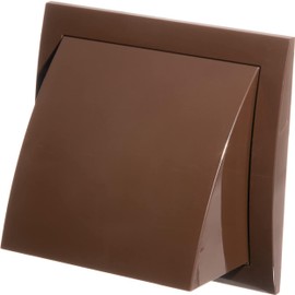 LIRAST 4 inch Outdoor Dryer Vent Cover Brown - ABS Plastic Exhaust Ventilation Grille with Weather Protective Cap and Non Return Flap - HVAC Air Vents for Wall