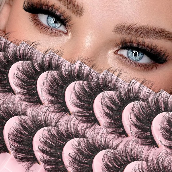 Ahrikiss Lashes Fluffy False Eyelashes D Curl 8D Volume Fake