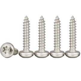Drenky Torx Screws Pack of 100 M4 x 16 mm Wood Screws Stainless Steel A2 V2A Full Thread Self-Tapping Rounded Head Screws