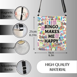 Bingo Player Gift Bingo Makes Me Happy Crossbody Bag Bingo Night Gift Bingo Lover Gift (Bingo Makes CA XK Bag)