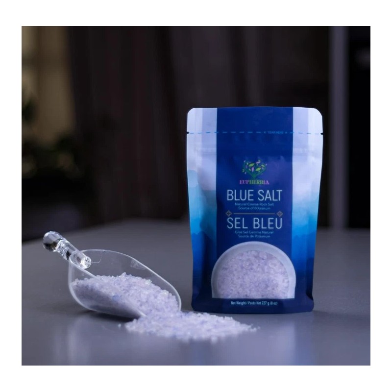 EUPHERBIA Blue Salt, Coarse, Rare Mineral Salt, High Potassium, Lower