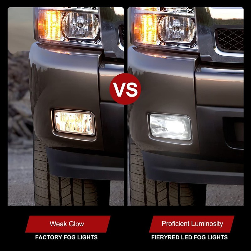 FIERYRED LED Fog Lights Compatible with Chevy Silverado Tahoe Avalanche