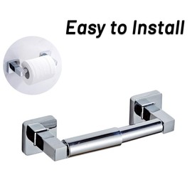 2 Pack Toilet Paper Holder - Universal Plastic Spring Loaded Roller Replacement Rod - One-Handed Installation Tissue Holder Replacement (White x 2)